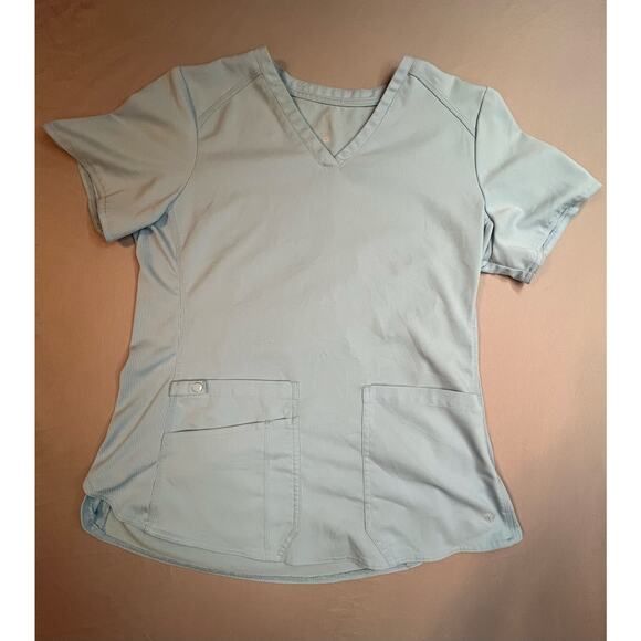 MedCouture Touch Scrub Top Light Blue Women’s Medium Excellent Condition - Picture 1 of 9